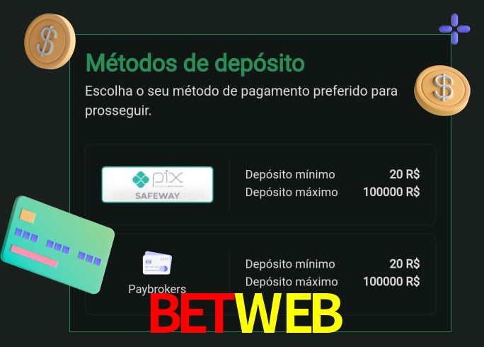 O cassino BETWEB oferece uma grande variedade de métodos de pagamento